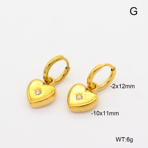 6E4004722bvpl-908  316 Pin 18K PVD Czech Stones  Stainless Steel Earrings