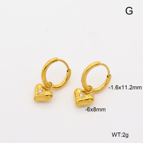 6E4004723abol-908  316 Pin 18K PVD Czech Stones  Stainless Steel Earrings