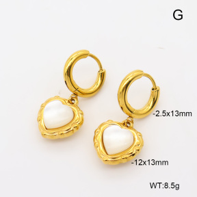 6E4004726bhva-908  316 Pin 18K PVD Resin  Stainless Steel Earrings