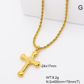 6N2005360vbnl-908  18K PVD  Stainless Steel Necklace