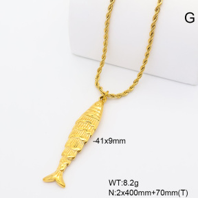 6N2005361bbov-908  18K PVD  Stainless Steel Necklace