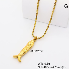 6N2005362bbov-908  18K PVD  Stainless Steel Necklace