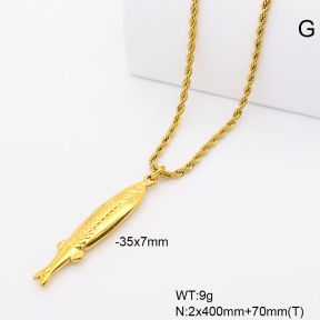 6N2005363bbov-908  18K PVD  Stainless Steel Necklace