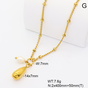 6N3002076bbml-908  18K PVD Cultured Freshwater Pearls  Stainless Steel Necklace