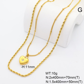 6N4004797vhha-908  18K PVD Czech Stones  Stainless Steel Necklace