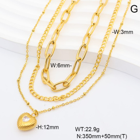 6N4004798bhia-908  18K PVD Zircon  Stainless Steel Necklace