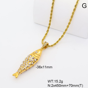 6N4004799bhva-908  18K PVD Czech Stones  Stainless Steel Necklace