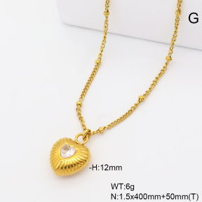 6N4004808bbml-908  18K PVD Zircon  Stainless Steel Necklace