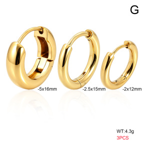 6E2007511vbmp-900  316 SS 14K PVD,Handmade Polished  Stainless Steel Earrings
