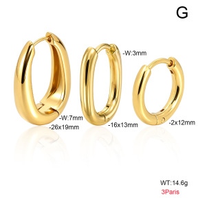 6E2007514vhlk-900  316 SS 14K PVD,Handmade Polished  Stainless Steel Earrings