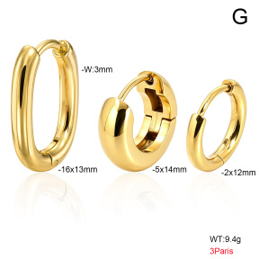 6E2007518vhlk-900  316 SS 14K PVD,Handmade Polished  Stainless Steel Earrings