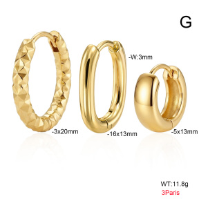 6E2007522vhnk-900  316 SS 14K PVD,Handmade Polished  Stainless Steel Earrings