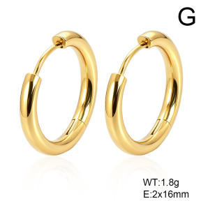 6E2007526aaio-G038  316 SS 14K PVD  Stainless Steel Earrings