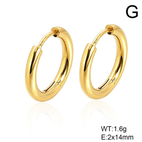 6E2007527aaio-G038  316 SS 14K PVD  Stainless Steel Earrings