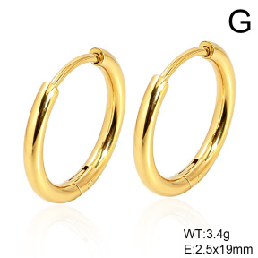 6E2007532aaio-G038  316 SS 14K PVD  Stainless Steel Earrings