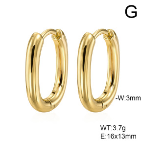 6E2007540aakl-G038  316 SS 14K PVD  Stainless Steel Earrings