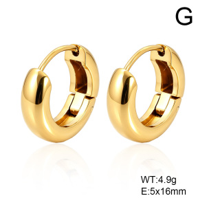 6E2007542vbnb-G038  316 SS 14K PVD,Handmade Polished  Stainless Steel Earrings