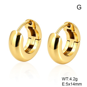 6E2007546vbnb-G038  316 SS 14K PVD,Handmade Polished  Stainless Steel Earrings