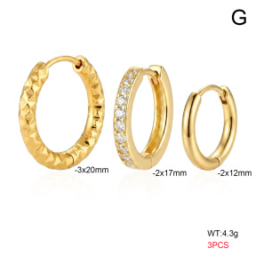 6E4004728bbnp-900  316 SS 14K PVD Zircon,Handmade Polished  Stainless Steel Earrings