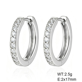 6E4004736bbln-G038  316 SS Zircon,Handmade Polished  Stainless Steel Earrings