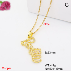 F6N409883ablb-L017  Fashion Copper Necklace