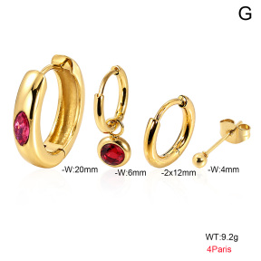 6E4004796aimm-900  316 Pin 18K PVD Ear Stacking Zircon,Handmade Polished  Stainless Steel Earrings