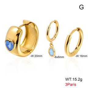 6E4004810ainh-900  316 Pin 18K PVD Ear Stacking Zircon,Handmade Polished  Stainless Steel Earrings