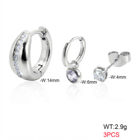 6E4004833bbpm-900  316 Pin Ear Stacking Czech Stones & Zircon,Handmade Polished  Stainless Steel Earrings