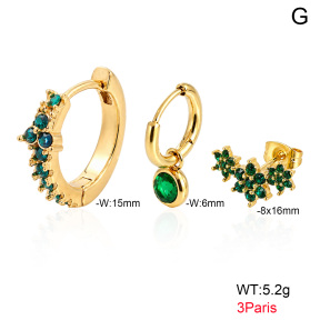 6E4004840ajnl-900  316 Pin 18K PVD Ear Stacking Czech Stones & Zircon,Handmade Polished  Stainless Steel Earrings