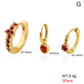 6E4004844ajnl-900  316 Pin 18K PVD Ear Stacking Czech Stones & Zircon,Handmade Polished  Stainless Steel Earrings
