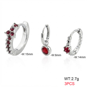 6E4004845vhmj-900  316 Pin Ear Stacking Czech Stones & Zircon,Handmade Polished  Stainless Steel Earrings