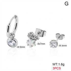 6E4004865bhij-900  316 Pin Ear Stacking Czech Stones & Synthetic Opal & Zircon,Handmade Polished  Stainless Steel Earrings