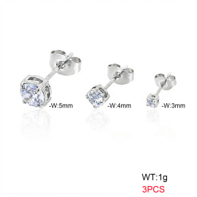6E4004877bbmj-900  316 Pin Ear Stacking Zircon,Handmade Polished  Stainless Steel Earrings
