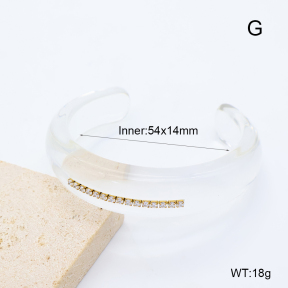 GEB000902bhia-066  BC26070526B  Stainless Steel Bangle  18K PVD Zircon & Resin