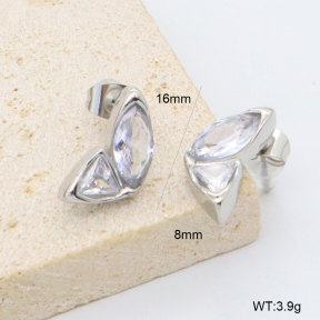 GEE003083vbpb-066  BC26050317E-S-WT  Stainless Steel Earrings  316 Pin Zircon,Handmade Polished
