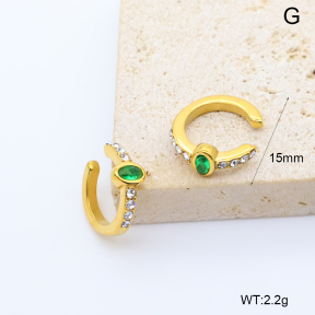 GEE003198bhva-066  18K PVD Zircon & Czech Stones,Handmade Polished  Stainless Steel Earrings  BC26040242E-GN
