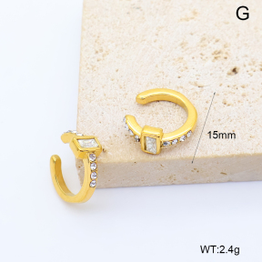 GEE003200bhva-066  18K PVD Zircon & Czech Stones,Handmade Polished  Stainless Steel Earrings  BC26040243E-WT