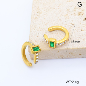 GEE003201bhva-066  18K PVD Zircon & Czech Stones,Handmade Polished  Stainless Steel Earrings  BC26040243E-GN