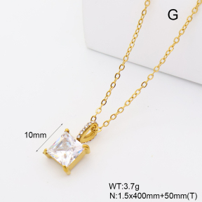 GEN002447bhva-066  18K PVD Zircon & Czech Stones,Handmade Polished  Stainless Steel Necklace  BC26040239N-4
