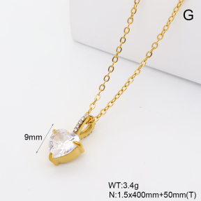GEN002449bhva-066  18K PVD Zircon & Czech Stones,Handmade Polished  Stainless Steel Necklace  BC26040239N-2