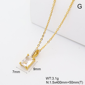 GEN002451bhva-066  18K PVD Zircon & Czech Stones,Handmade Polished  Stainless Steel Necklace  BC26040239N-6