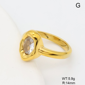 GER001554bhia-066  18K PVD Zircon,Handmade Polished  6-8#  Stainless Steel Ring   BC26060406R-WT