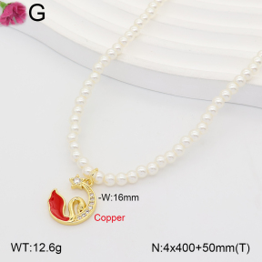 F2N300619bbon-J202  Fashion Copper Necklace