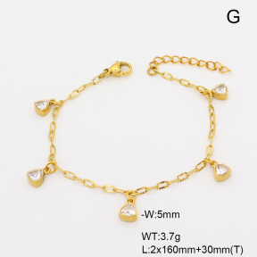 6B4003467vhmv-908  14K PVD Zircon  Stainless Steel Bracelet