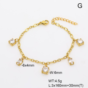6B4003470vhmv-908  14K PVD Zircon  Stainless Steel Bracelet