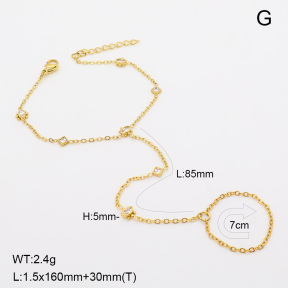 6B4003478vhmv-G029  14K PVD Zircon  SS Steel Bracelets