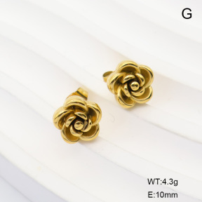 6E2007550vbll-G029  316 Pin 14K PVD  Stainless Steel Earrings