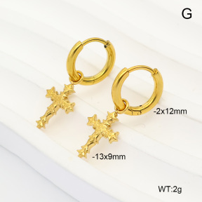 6E2007551bbov-908  316 Pin 14K PVD  Stainless Steel Earrings