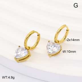 6E4004885bhva-908  316 Pin 14K PVD Zircon  Stainless Steel Earrings