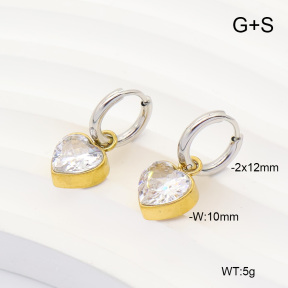6E4004896vbpb-908  316 Pin 14K PVD Zircon  Stainless Steel Earrings